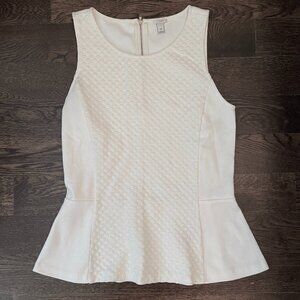 J. Crew Cream Peplum sleeveless Top-Size XS-NWOT